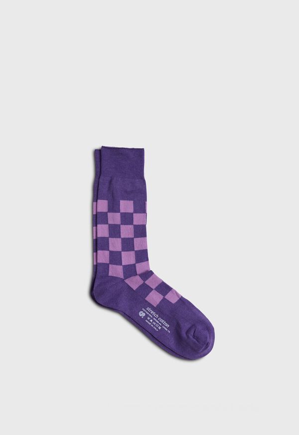 Paul Stuart Cotton Checkerboard Sock, image 1