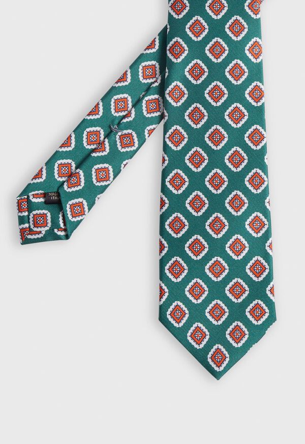 Paul Stuart Printed Silk Large Square Medallion Tie, image 3