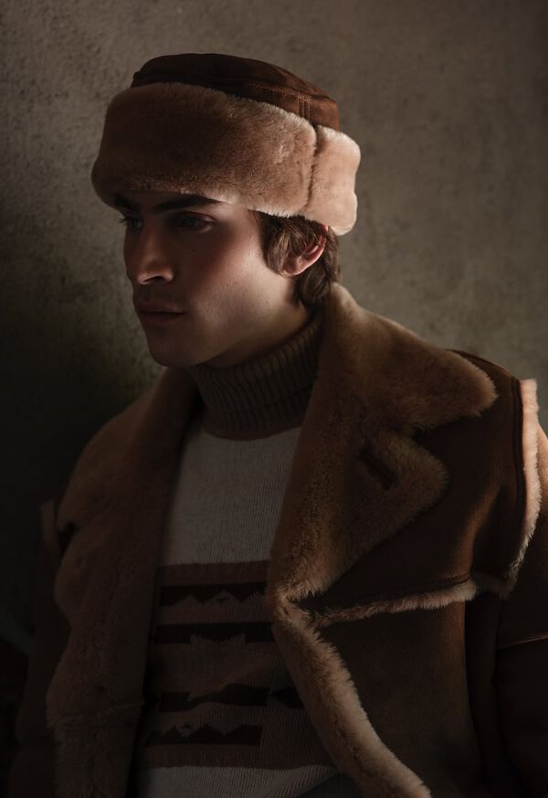 Paul Stuart Round Shearling Hat, image 2