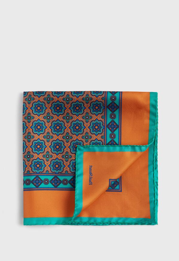 Paul Stuart Medallion Print Pocket Square, image 1