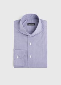Paul Stuart Navy Mini Check Dress Shirt, thumbnail 1