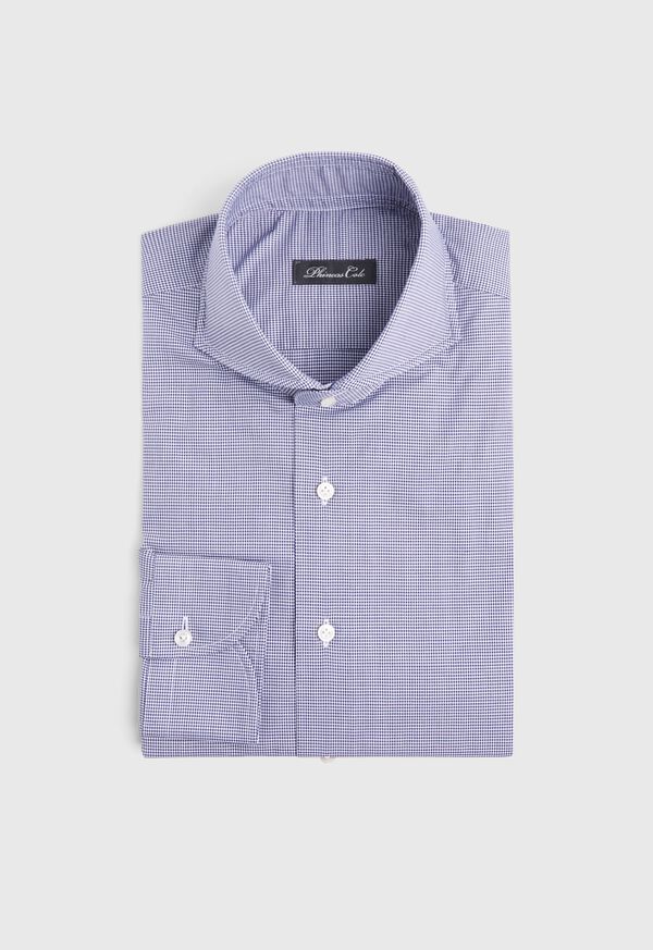 Paul Stuart Navy Mini Check Dress Shirt, image 1