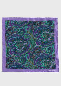 Paul Stuart Printed Silk Paisley Pocket Square, thumbnail 2