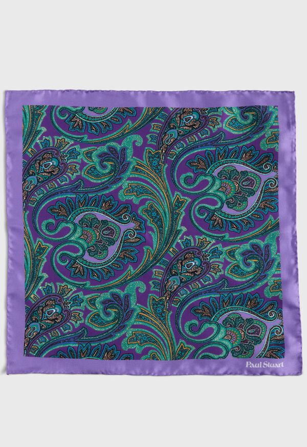 Paul Stuart Printed Silk Paisley Pocket Square, image 2