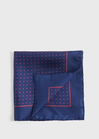 Paul Stuart Silk Twill Dot Print Pocket Square