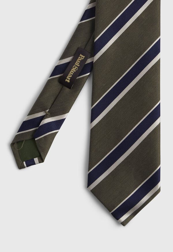 Paul Stuart Silk and Linen Stripe Tie, image 1