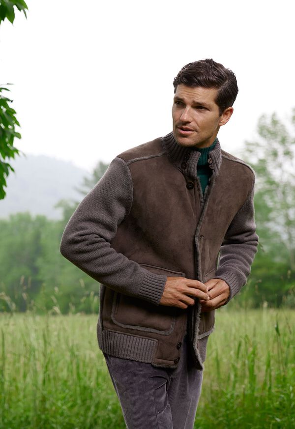 Paul Stuart Shearling and Knit Blouson Jacket, image 2