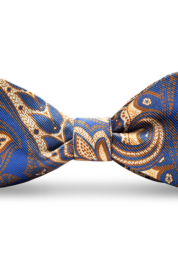 Paul Stuart Brown and Navy Paisley Bowtie, image 3
