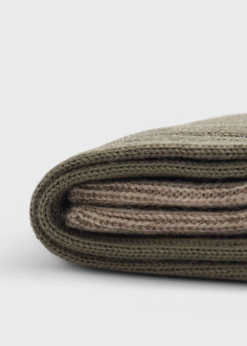 Paul Stuart Wool Ribbed Sock with Contrast Trim