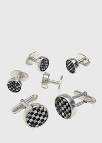 Paul Stuart Checkerboard Cufflink & Stud Formal Set, thumbnail 1