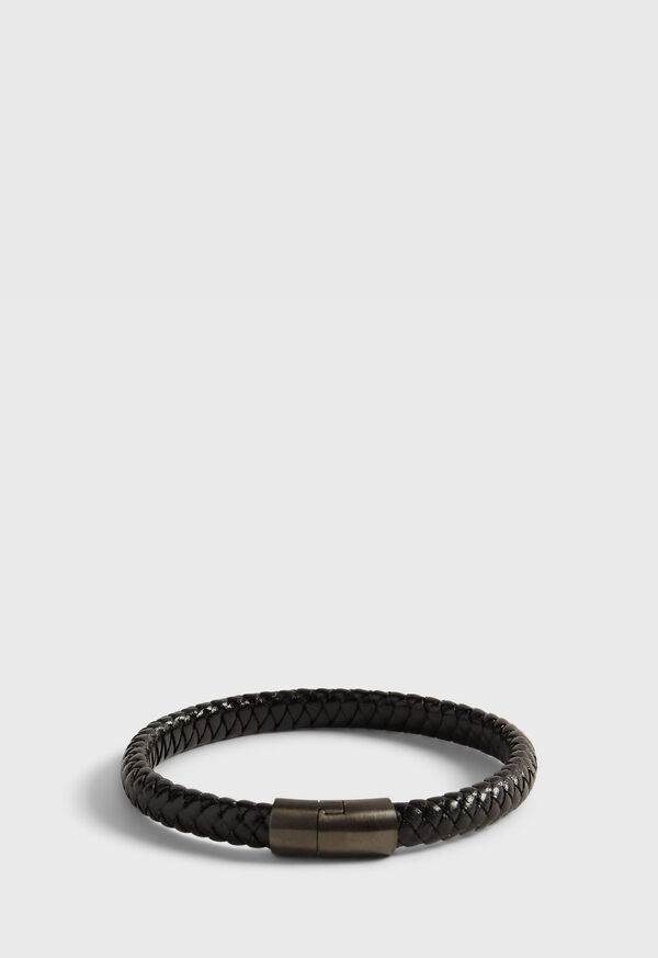 Paul Stuart Woven Leather Bracelet with Sterling Silver, image 1