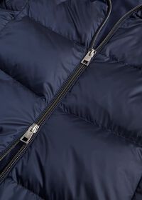 Paul Stuart Dark Navy Puffer Coat with Fur Trim, thumbnail 3