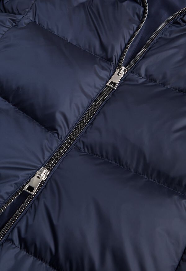 Paul Stuart Dark Navy Puffer Coat with Fur Trim, image 3