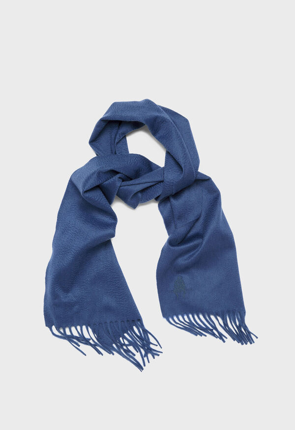 Paul Stuart Cashmere Solid Color Scarf with Embroidered Logo, image 48
