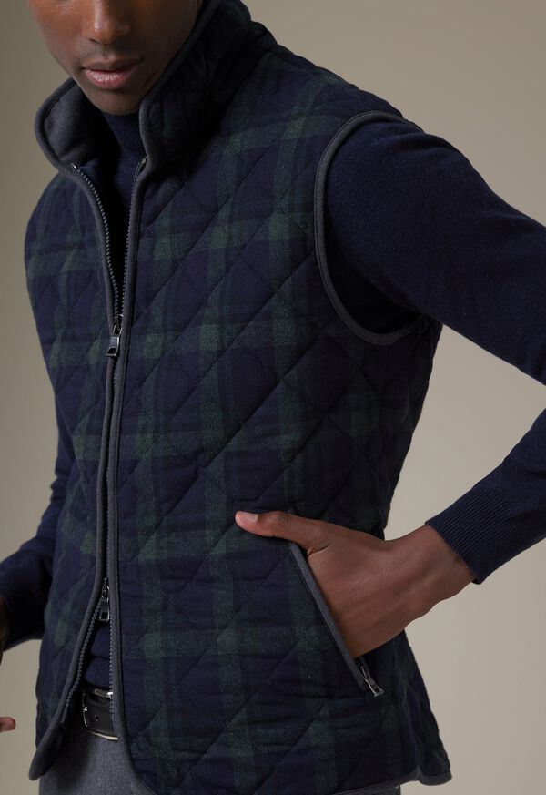 Paul Stuart Quilted Wool Plaid Vest, image 2