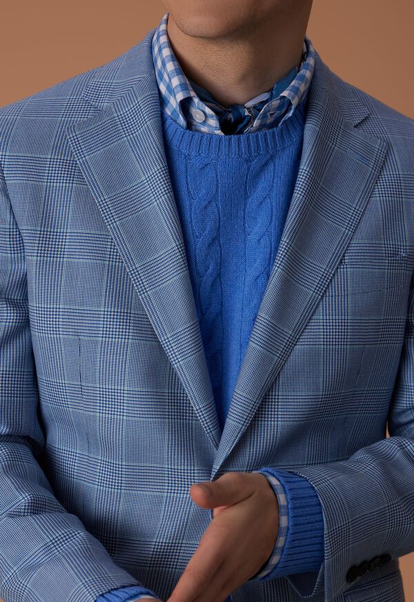 Paul Stuart Blue Glen Plaid Jacket with Cashmere Sweater Look, image 1