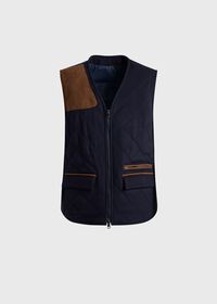 Paul Stuart Suede Trimmed Quilted Vest, thumbnail 1