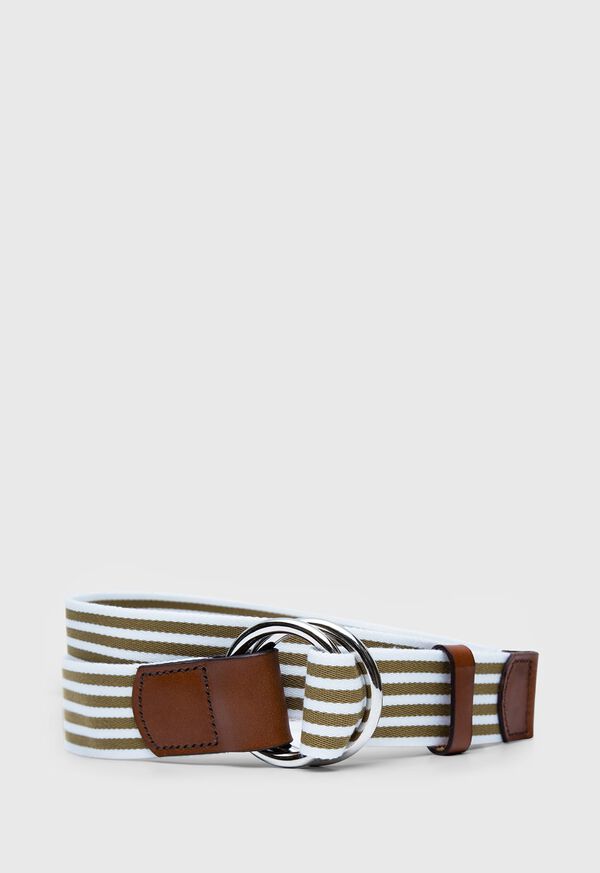 Paul Stuart O-Ring Striped Cotton Belt, image 1