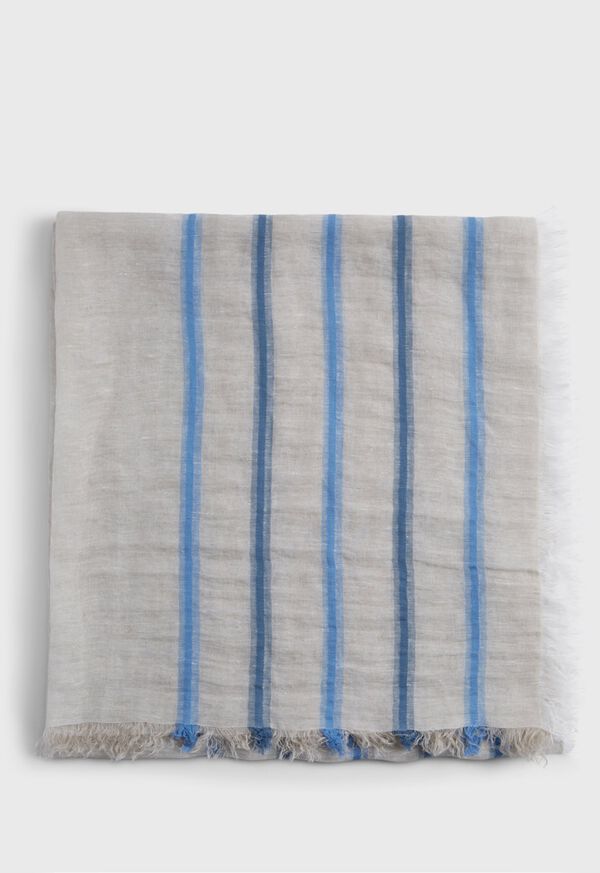 Paul Stuart Linen & Cotton Stripe Scarf, image 2