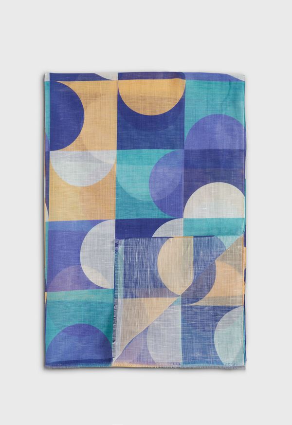 Paul Stuart Cotton & Linen Abstract Print Scarf, image 1