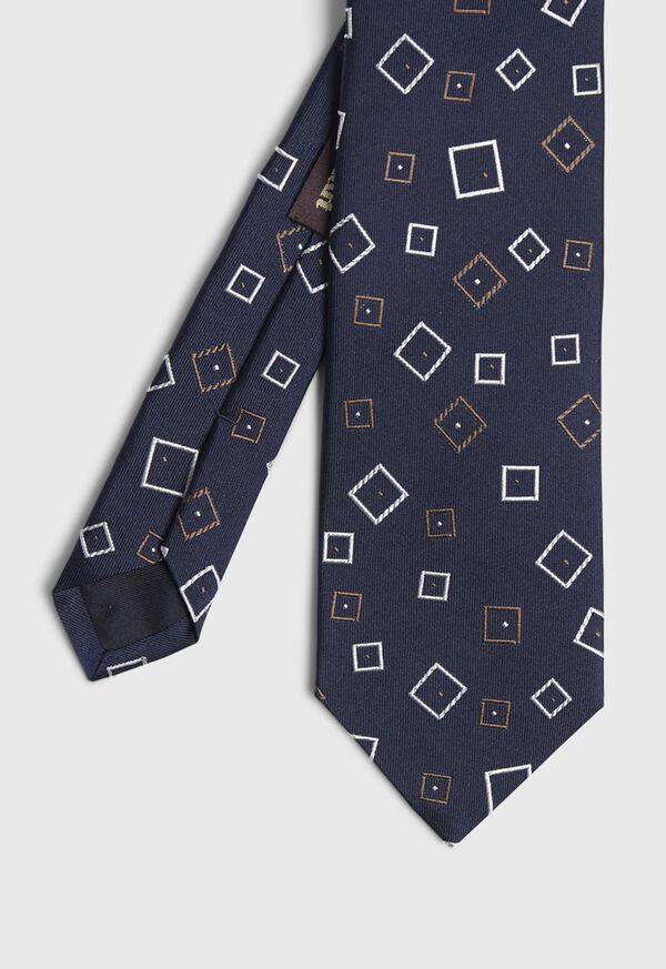 Paul Stuart Navy Squares Tie, image 1