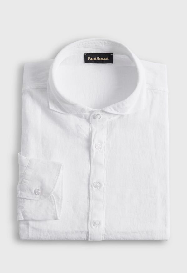 Paul Stuart Linen Half Placket Sport Shirt, image 2