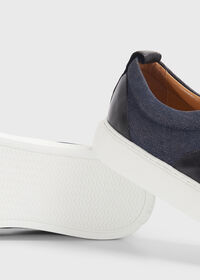 Paul Stuart Star Leather and Denim Sneaker, thumbnail 5