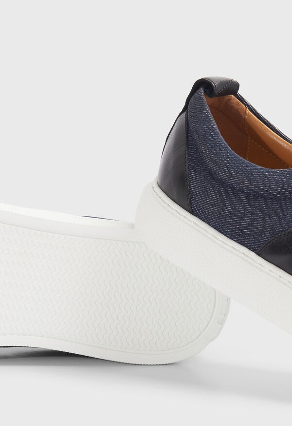 Paul Stuart Star Leather and Denim Sneaker, image 5