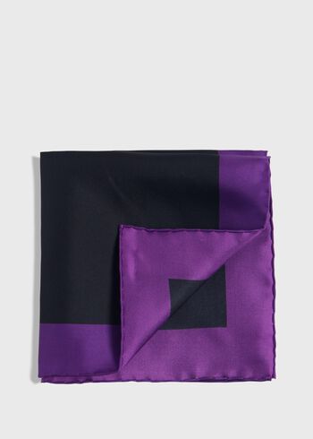 Paul Stuart Printed Silk Color Block Pocket Square