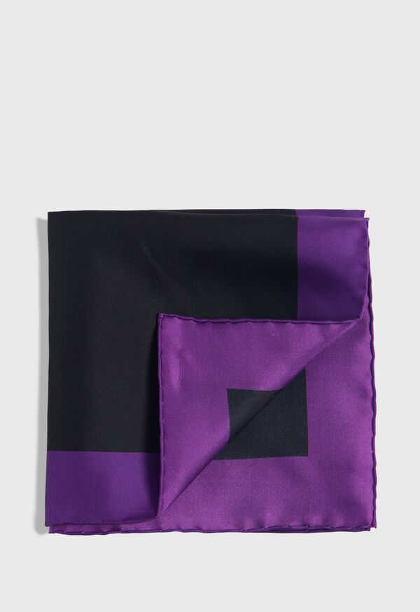 Paul Stuart Printed Silk Color Block Pocket Square, image 1
