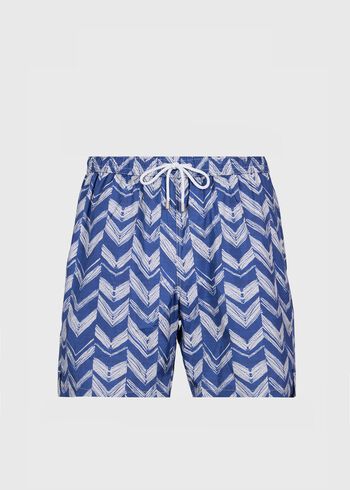 Paul Stuart Chevron Batik Print Swim Trunk