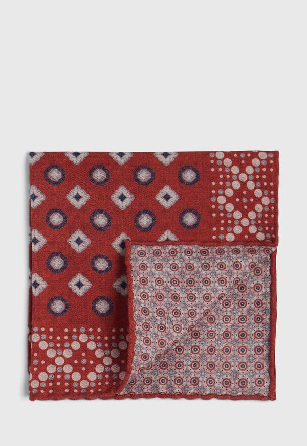 Paul Stuart Reversible Large Print Medallion Pocket Square, image 1