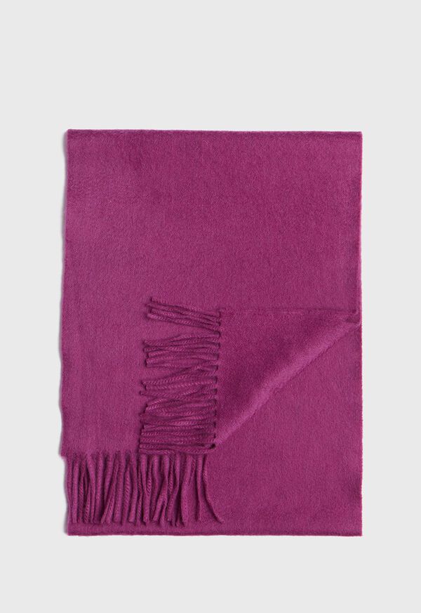 Paul Stuart Cashmere Solid Color Scarf with Embroidered Logo, image 1