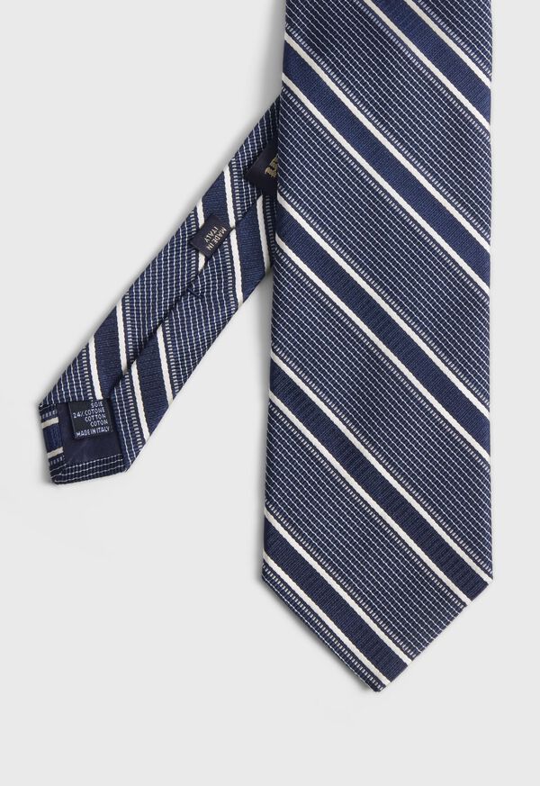 Silk Jacquard Macclesfield Stripe Tie