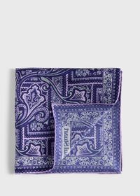 Paul Stuart Printed Silk Paisley Pocket Square, thumbnail 1