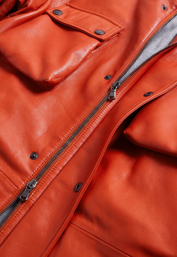 Paul Stuart Paprika Nappa Leather Field Jacket, image 4