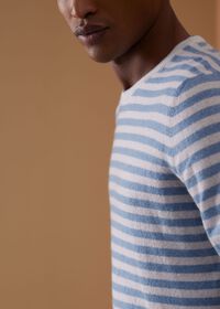 Paul Stuart Cashmere & Linen Striped Crewneck Sweater, thumbnail 4