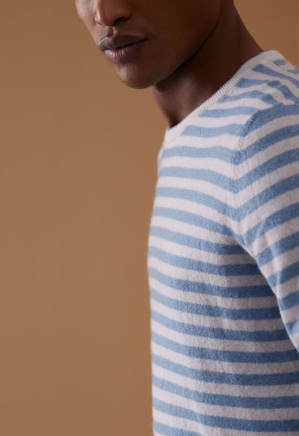 Paul Stuart Cashmere & Linen Striped Crewneck Sweater, image 4