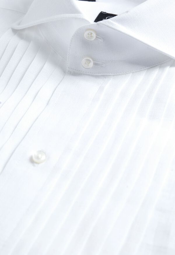 Paul Stuart Linen Pleated Front Formal Dress Shirt, image 3