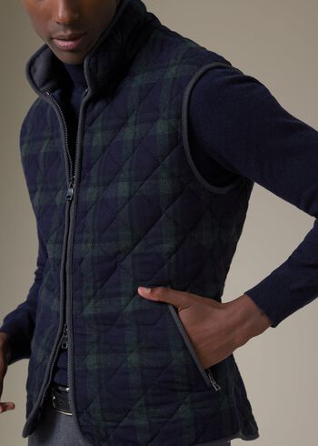 Paul Stuart Quilted Wool Plaid Vest