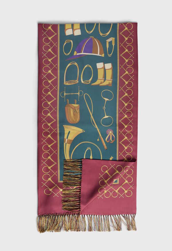 Paul Stuart Equestrian Printed Silk Scarf