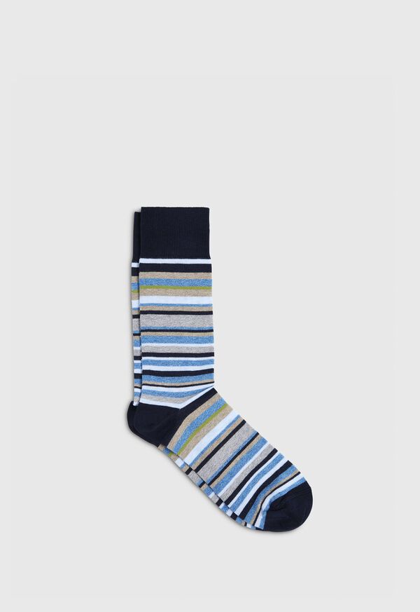 Paul Stuart Melange Fine Stripe Crew Sock, image 1