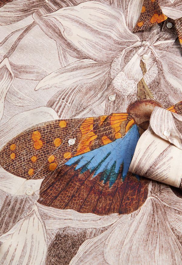 Paul Stuart Silk Butterfly Print Shirt, image 2