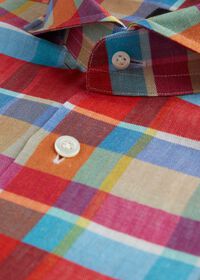 Paul Stuart Printed Linen Plaid Sport Shirt, thumbnail 2