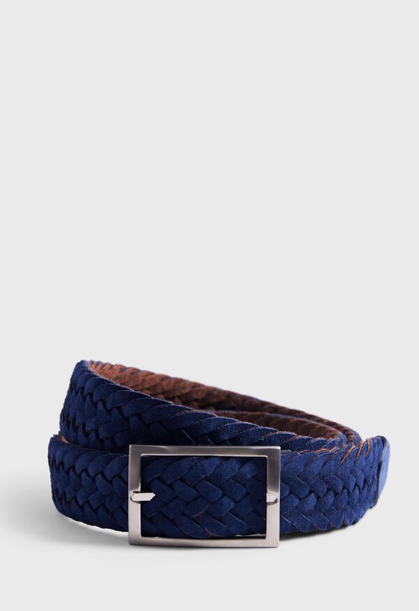 Paul Stuart Woven Suede and Wool Reversible Belt, image 1