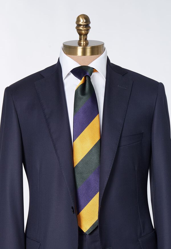 Paul Stuart Woven Silk Multi-Color Block Stripe Tie, image 2