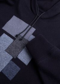 Paul Stuart Navy Tonal Patchwork Hoodie, thumbnail 3