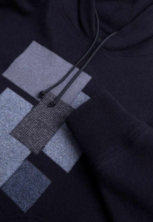 Paul Stuart Navy Tonal Patchwork Hoodie, image 3