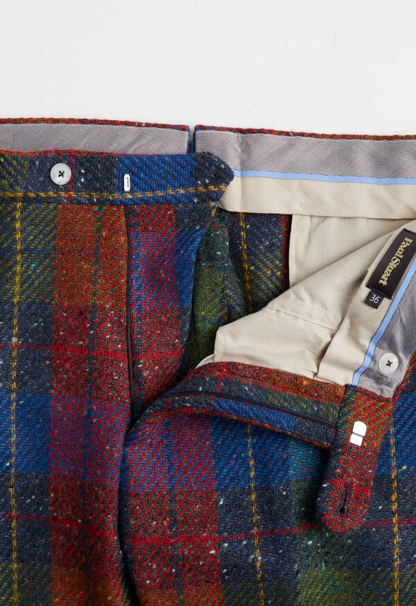 Paul Stuart Red and Blue Plaid Plain Front Pant, image 2