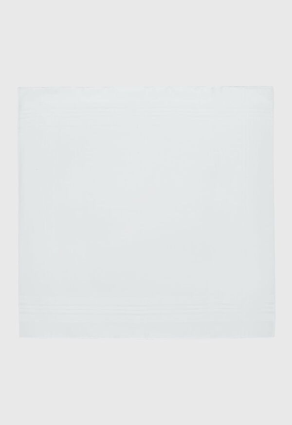 Paul Stuart White Multi Cord Detail Cotton Pocket Square